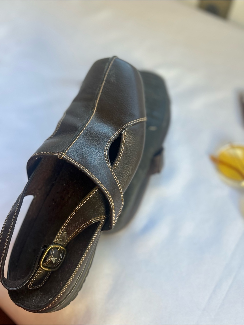 Ocean pacific Comfort have 8W Classic Brown Leather Men's Slingback Sandals op